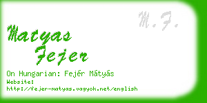 matyas fejer business card