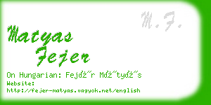 matyas fejer business card